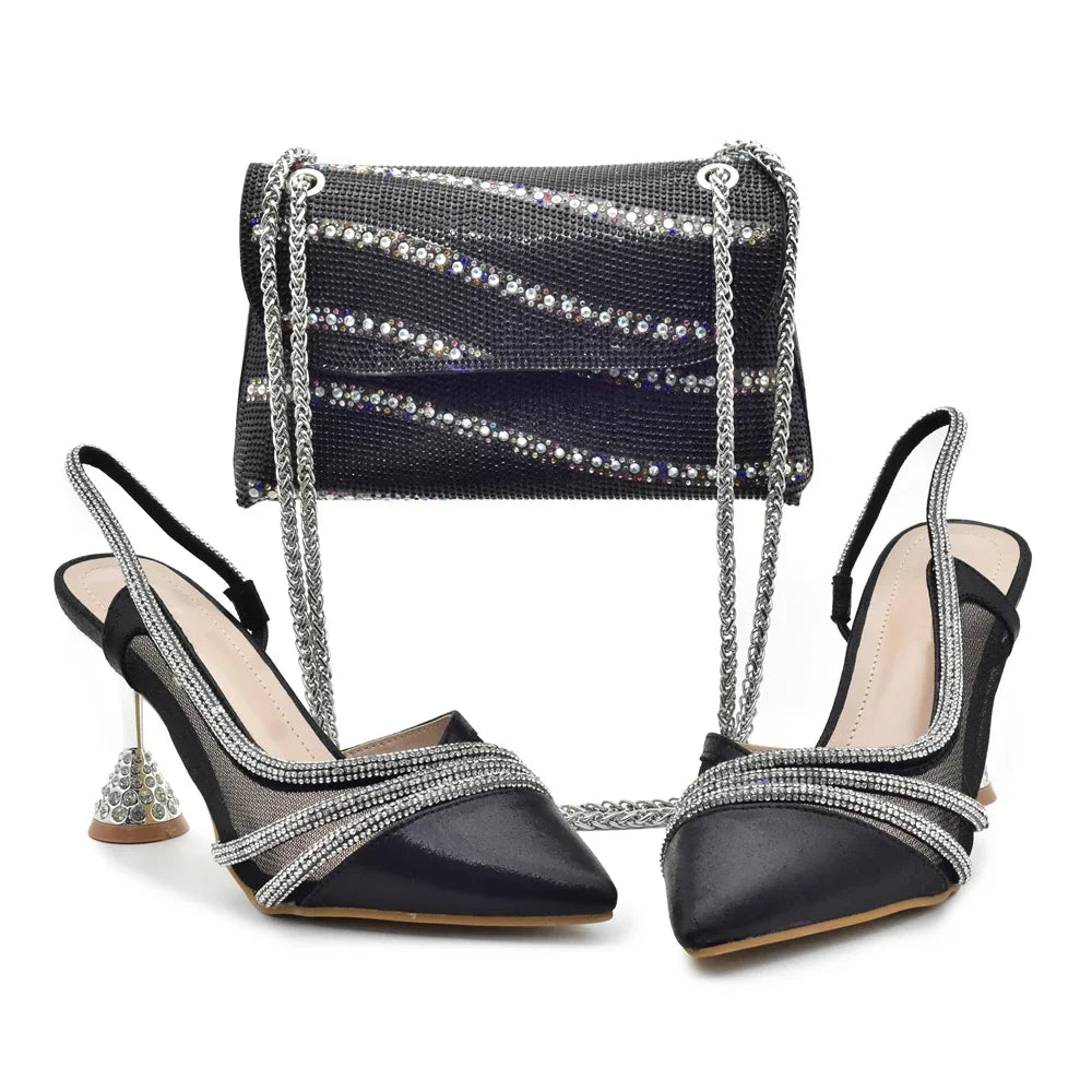Maxy Fashion Party Italian Shoe Bag Set Ladies Shoe with Matching Bag Set 2024 Designer Shoes Women Luxury