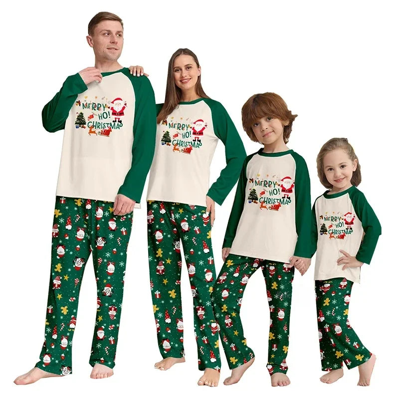 Christmas Soft Pajamas Family Matching Outfits Print Sleepwear Set Mom Daughter Dad Son Baby Look Matching Clothing Xmas Pajamas