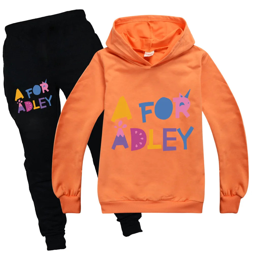 Maxy Children's Clothing A for Adley Girls Boys Clothes Sets Spring Fall Long Sleeve Sweatshirt+Pants Suits Baby 2pcs Girls Set