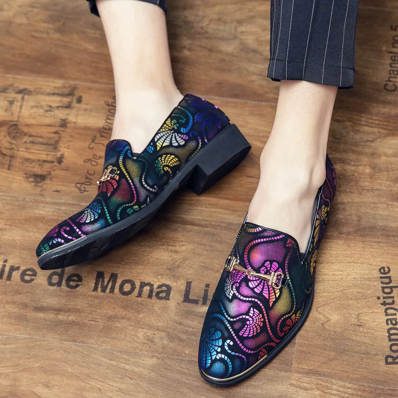 Amay Italian Leather Shoes Men Dress Loafers Brand Business Formal Shoe Slip on Mocassins Barber Wedding Party Shoe Sapato Social