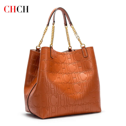 Maxy CHCH Women's Tote Bag New Steel Embossed Handbag Large Capacity Business Storage Bag