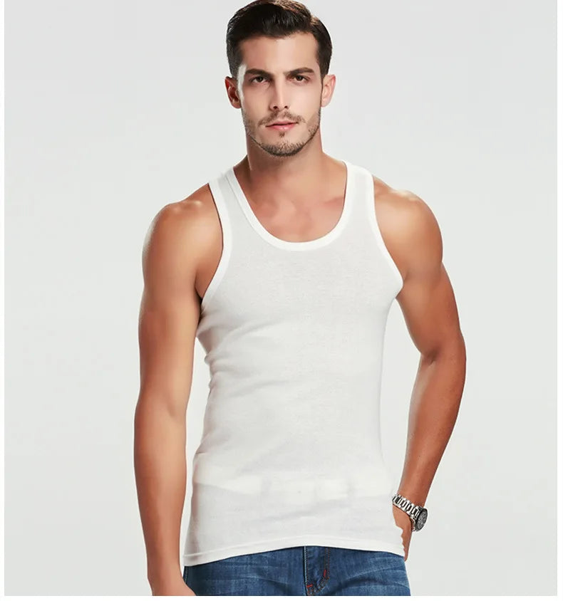 Summer Lightweight Cotton Tight Vest Sports Casual Family Pajamas Outdoor Tight Top Breathable Quick Drying Vest 2025 New Men's
