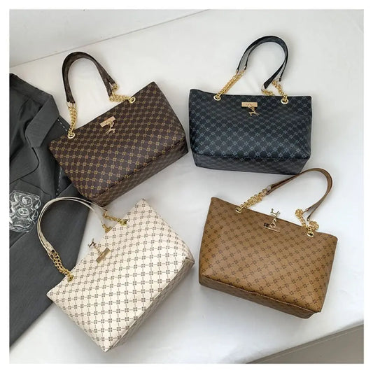 Maxy Women Luxury Design Tote Bag Large Capacity Handbag Fashion Printing Shoulder Bag Trendy New Shopping Bag Purse