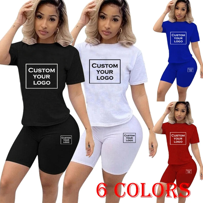 Maxy Printed Casual Tracksuit Women Two Piece Set Summer T-Shirts and Shorts sets Solid Color 2 Piece Jogging Suits