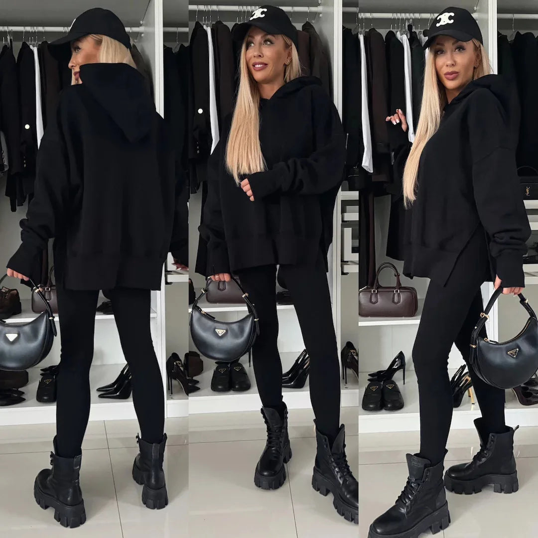 Maxy Women 2 Piece Set Hoddies Tracksuit Hooded Top & Pants Set Sweatshirts Suit Trouser Outfits Spring Jogging Sport Y2k Streetwear