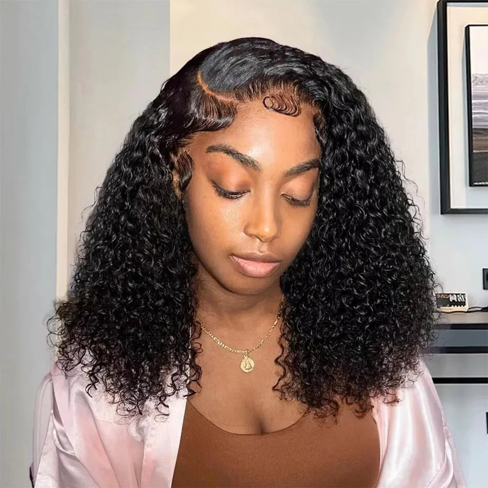 Maxy Pre Cut No Glue Water Wave 13x4 Bob Curly Wigs 7x5 Glueless Wig Human Hair Ready To Go Deep Wave 13x6 HD Lace Frontal Wigs