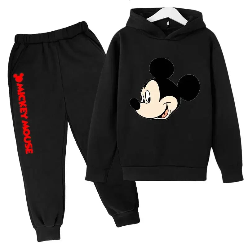 Minnie Mouse Clothes Set For Baby Girls With Autumn Winter Suit Mickey Mouse Toddler Kid Hoodies Set Infant Boy Clothing