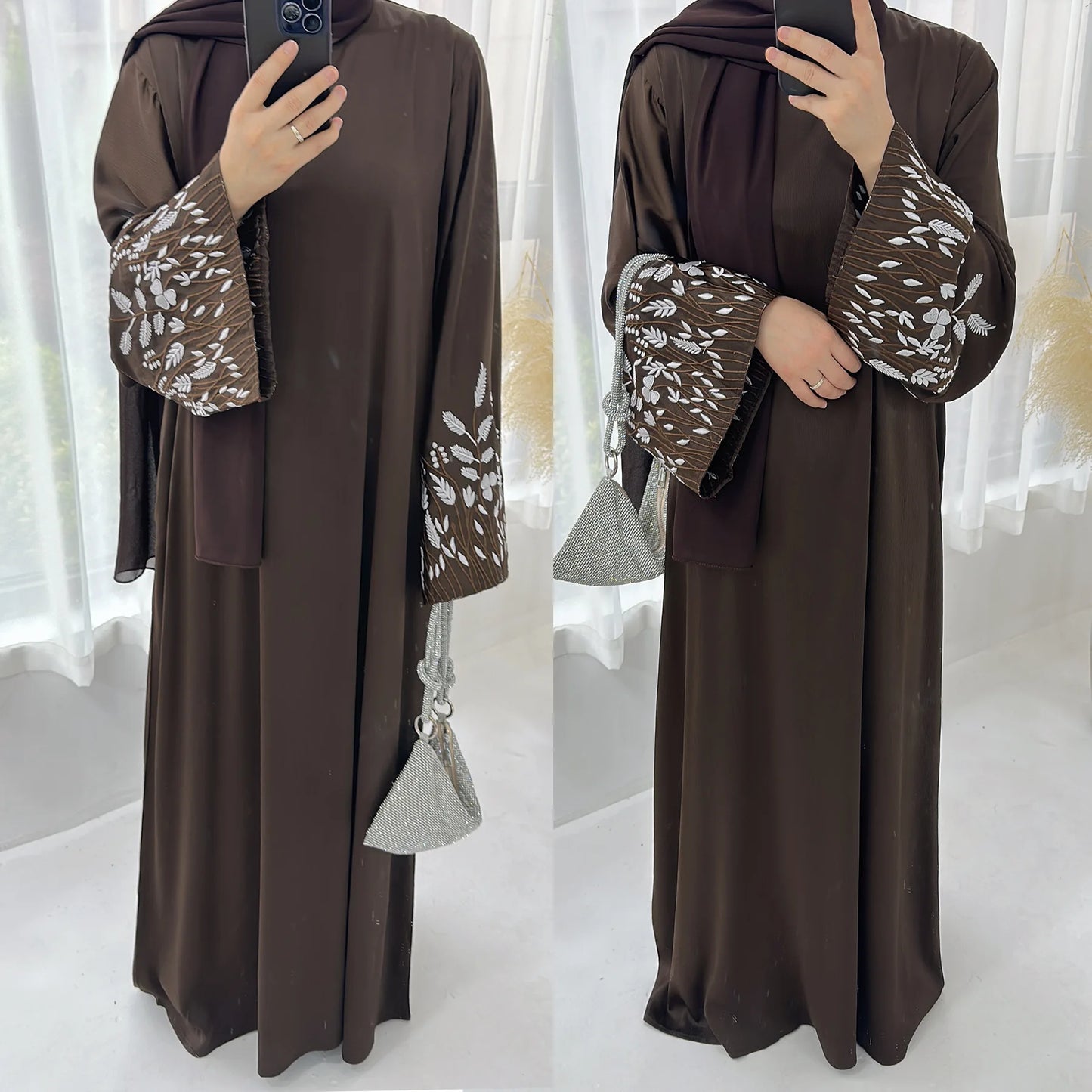 Maxy New Embroidery Jalaiya Women Muslim Maxy Dress Dubai Abaya Turkey Kaftan Eid Mubarak Djellaba Islam Clothing Morocco Robe