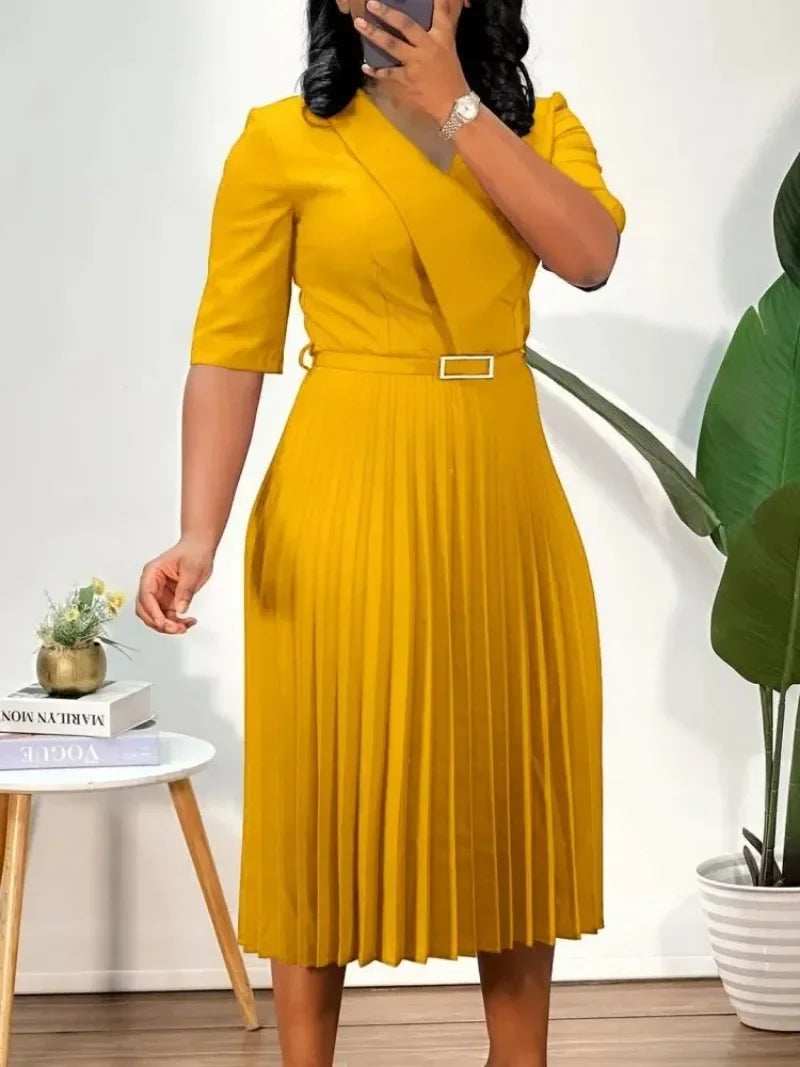 Amay Dresses for Women Elegant Dashiki Autumn Spring Midi Dress Ladies Traditional African Clothing Fairy Dresses