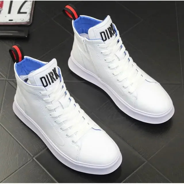 Amay Fashion Y2K boots for men shine leather metal decoration high top boot luxury shoes hairdresser Casual Male sneakers Botines