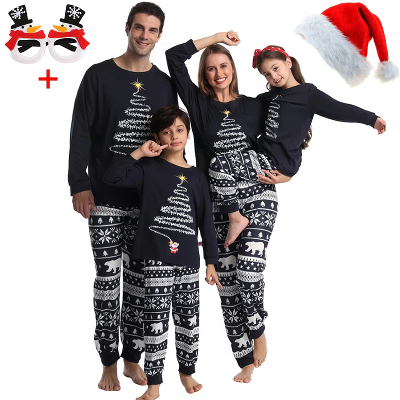 Hot Winter Max Christmas Pajamas Family Matching Outfits Xmas Mother Kids Baby Loungewear Pijama Men Women's Look Pajama Top + Pants