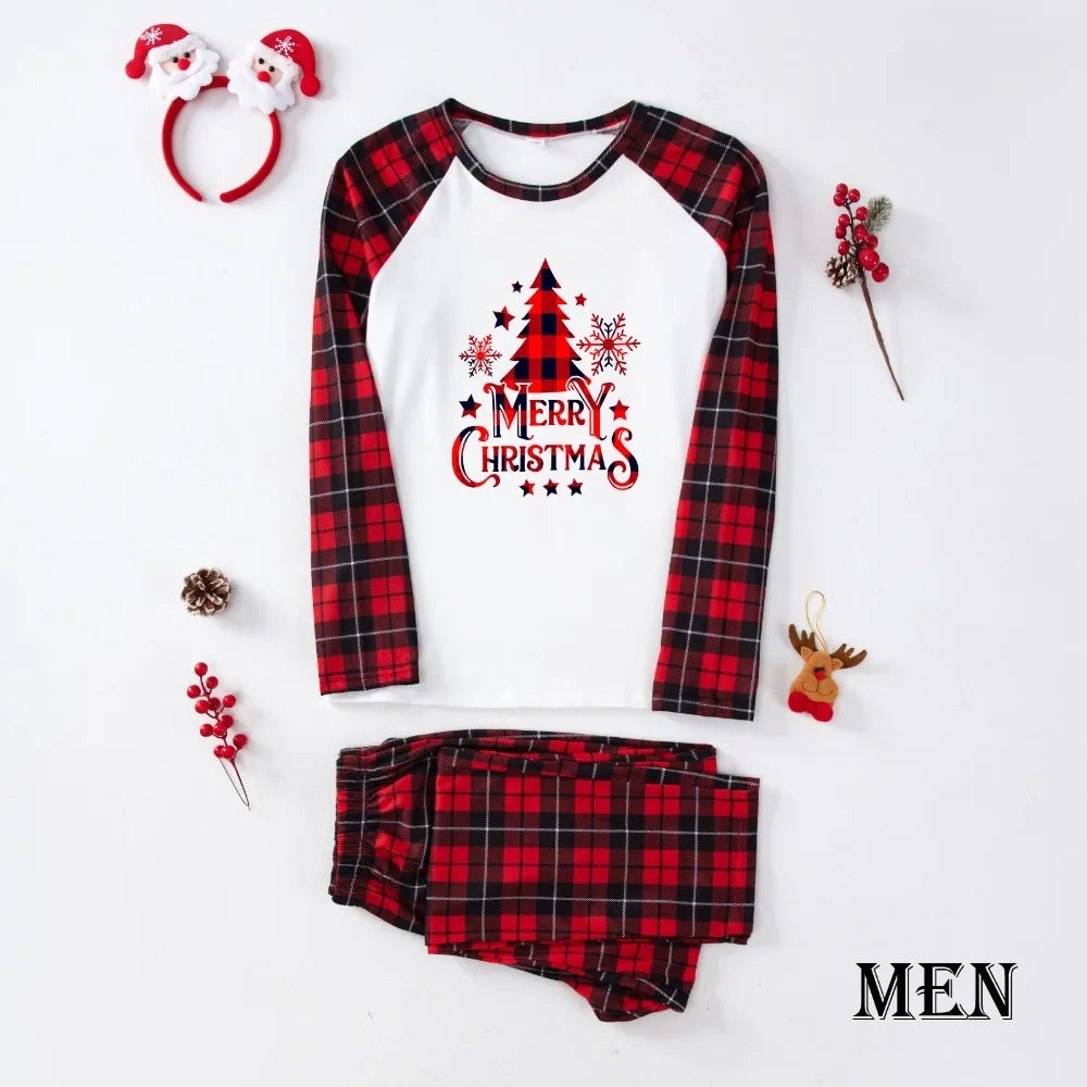 Christmas Family Matching Pyjamas New Casual Loose Sleepwear Xmas Nightwear Family Matching Outfits Adult Kids Pyjamas Set