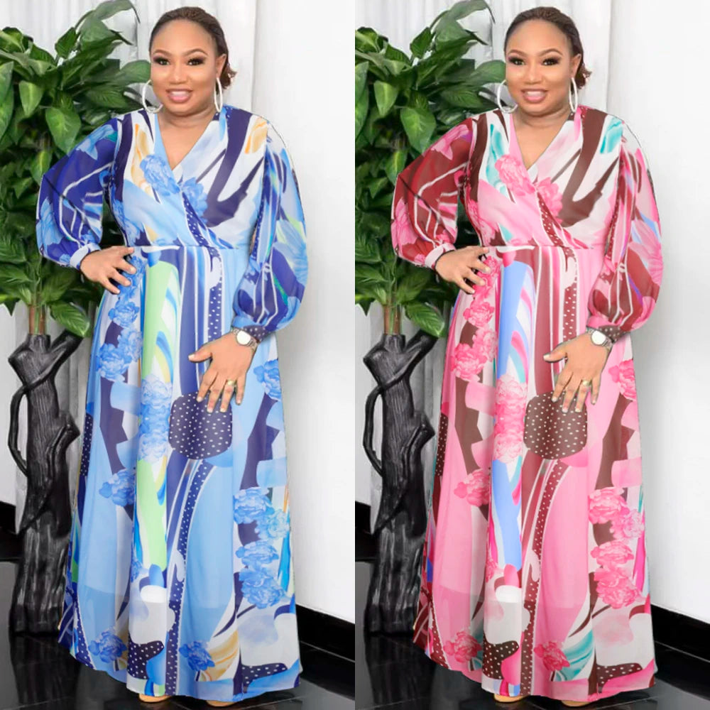 Amay Plus Size African Dresses For Women Wedding Birthday Party Dashiki Long Maxy Elegant Fashion Turkey Outfits Ladies Clothing