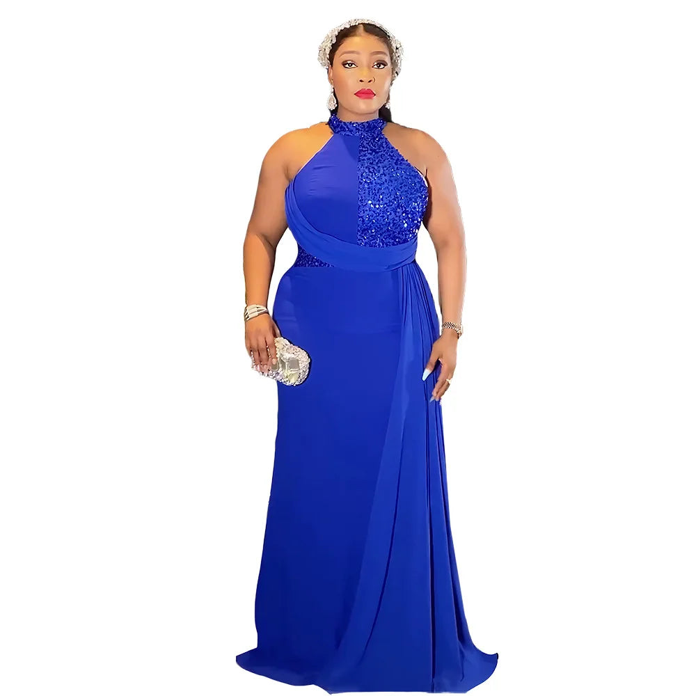 Maxy Party Dresses for Women New Ankara Dashiki Sequin Wedding Evening Gown Elegant Turkey Dress Kaftan