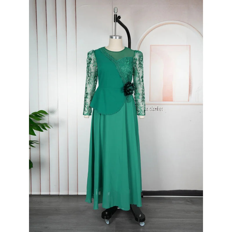 Maxy Plus Size African Party Long Dresses for Women New Dashiki Ankara Sequin Evening Gowns Turkey Outfits Robe Africa Clothing