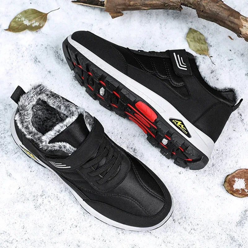 Maxy Plush Leather Waterproof Sneakers Climbing Hunting Shoes Men's Hiking Boot: Winter, Plush Leather. Waterproof. For Hunting.