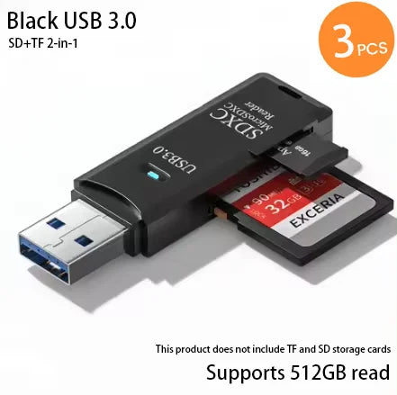 Maxy 2-in-1 Multi Functional USB 3.0 Card ReaderMicro SD TFMemoryCardReaderUSBFlashDrive CardreaderAdapter For PCLaptops Accessories