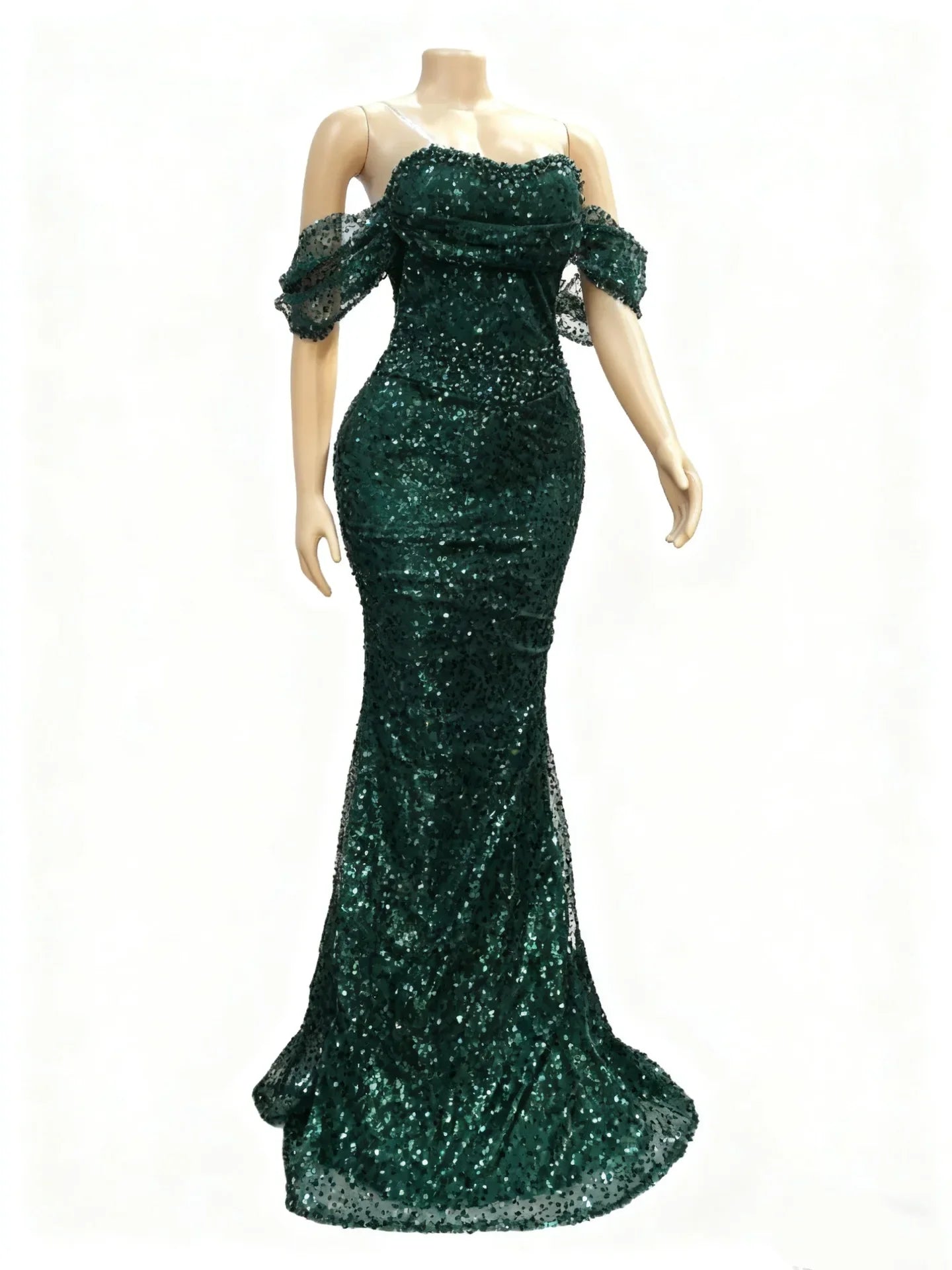 Maxy Plus Size Evening Dresses for Women African Luxury Sequin Gown Elegant Wedding Party Long Dress Ankara Ladies Clothing