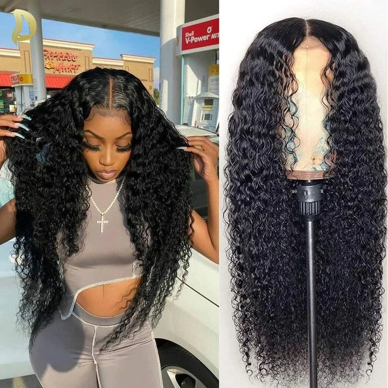 Maxy 13x4 Hd Lace Frontal Wig 13x6 Curly Human Hair Wigs Water Wave Human Hair Wig 30 40 Inch Loose Deep Wave Brazilian Choice Black