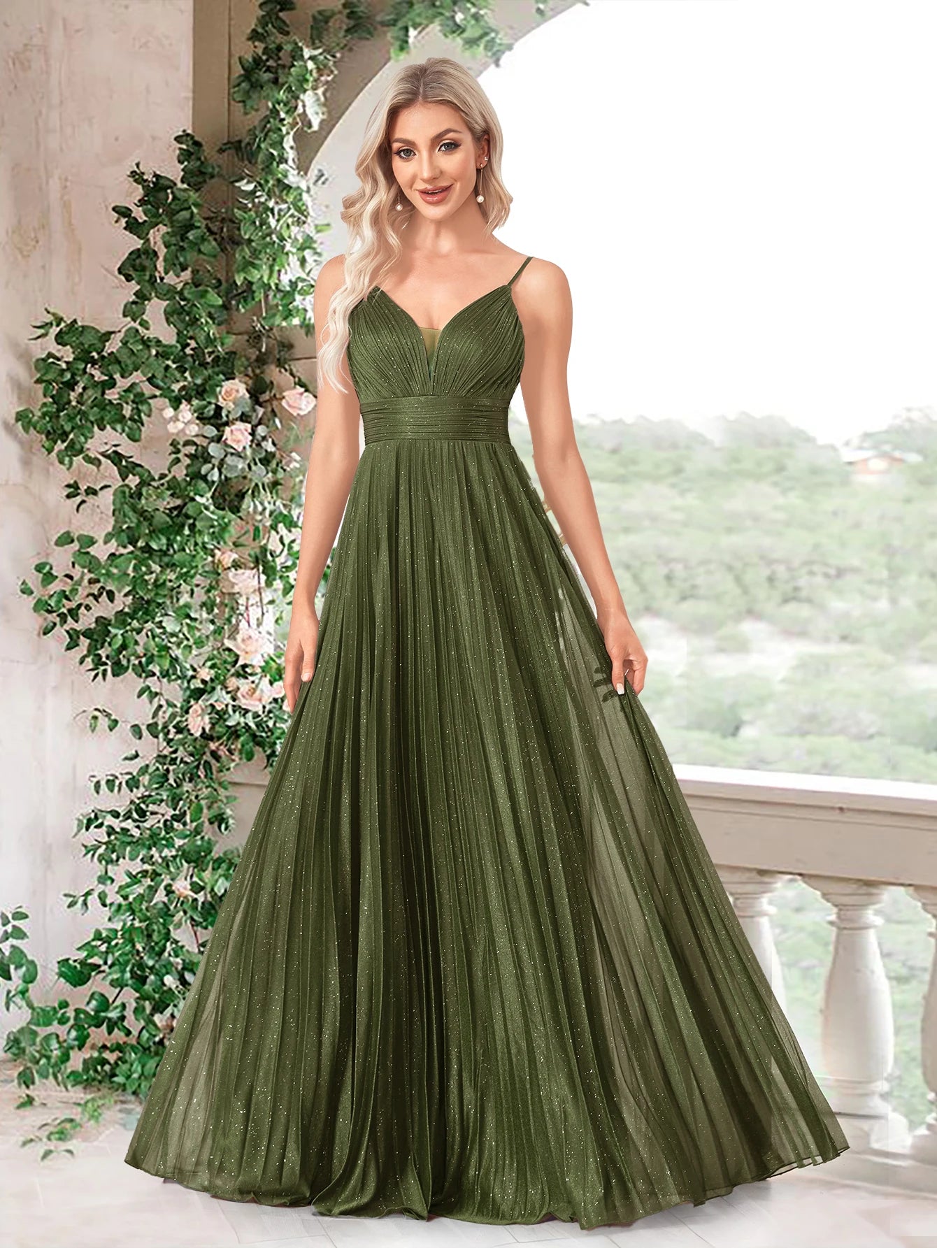 Maxy Elegant A-line Green Evening Dress Luxury Floor Length Women Backless Formal Wedding Party Prom Caicktail Dress Gowns