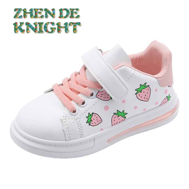 Maxy 0-3 Year White Casual Shoes for Baby Strawberry White Kids Sports Shoes Toddler Walking Shoes Boy Girl Brand Children Sneaker