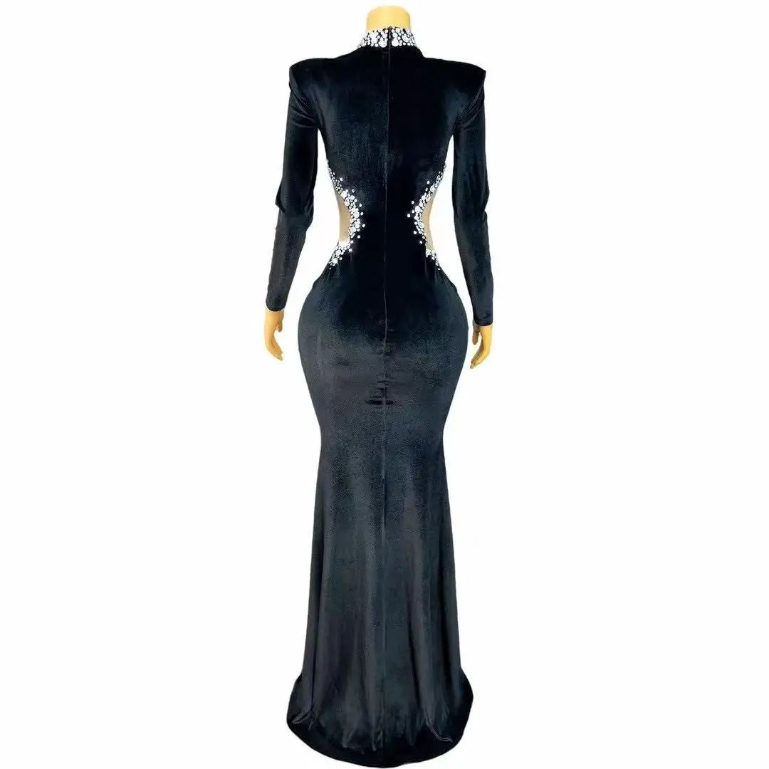 Maxy Sexy Twinkling Rhinestones Elegant Mermaid Dress Women Party Celebrate Evening Wedding Gown Red carpet Stage Wear Outfit