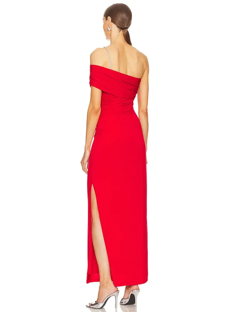 Elegant Maxy Party Dress for Women Red Black Off Shoulder A Line Long Birthday Celebrity Evening Party Gowns Gala Dress