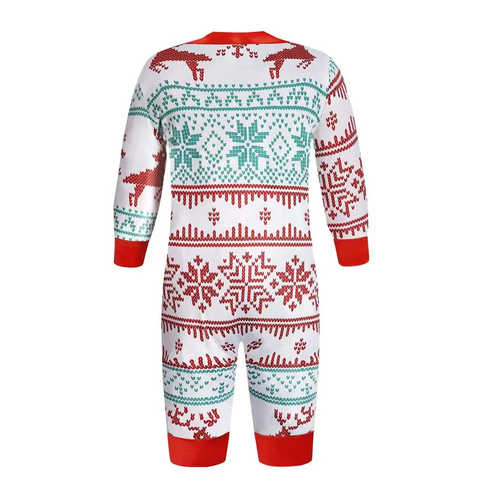 Family Christmas Pajamas Parent-child Outfit For Family Christmas Deer Reindeer Printed Long Sleeve Tee And Bottom Loungewear