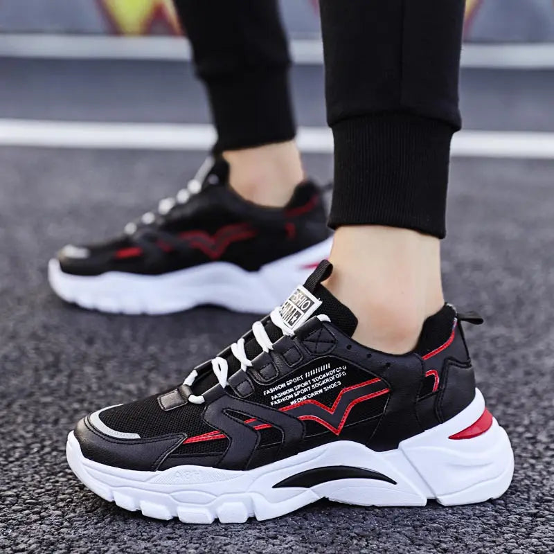 Amay Big Size Chunky Height Man Sneakers Women Sport Shoes Man Running Shoes Men Sports Shoes for Boys Black Blue White Toning D-753