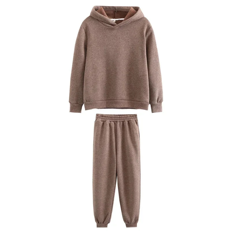 Maxy Tangara Winter Family Set Kids Costume Oversized Top Pocekt Women 100% Cotton Fleece Hoodies Sweatshirt Dress 6L50