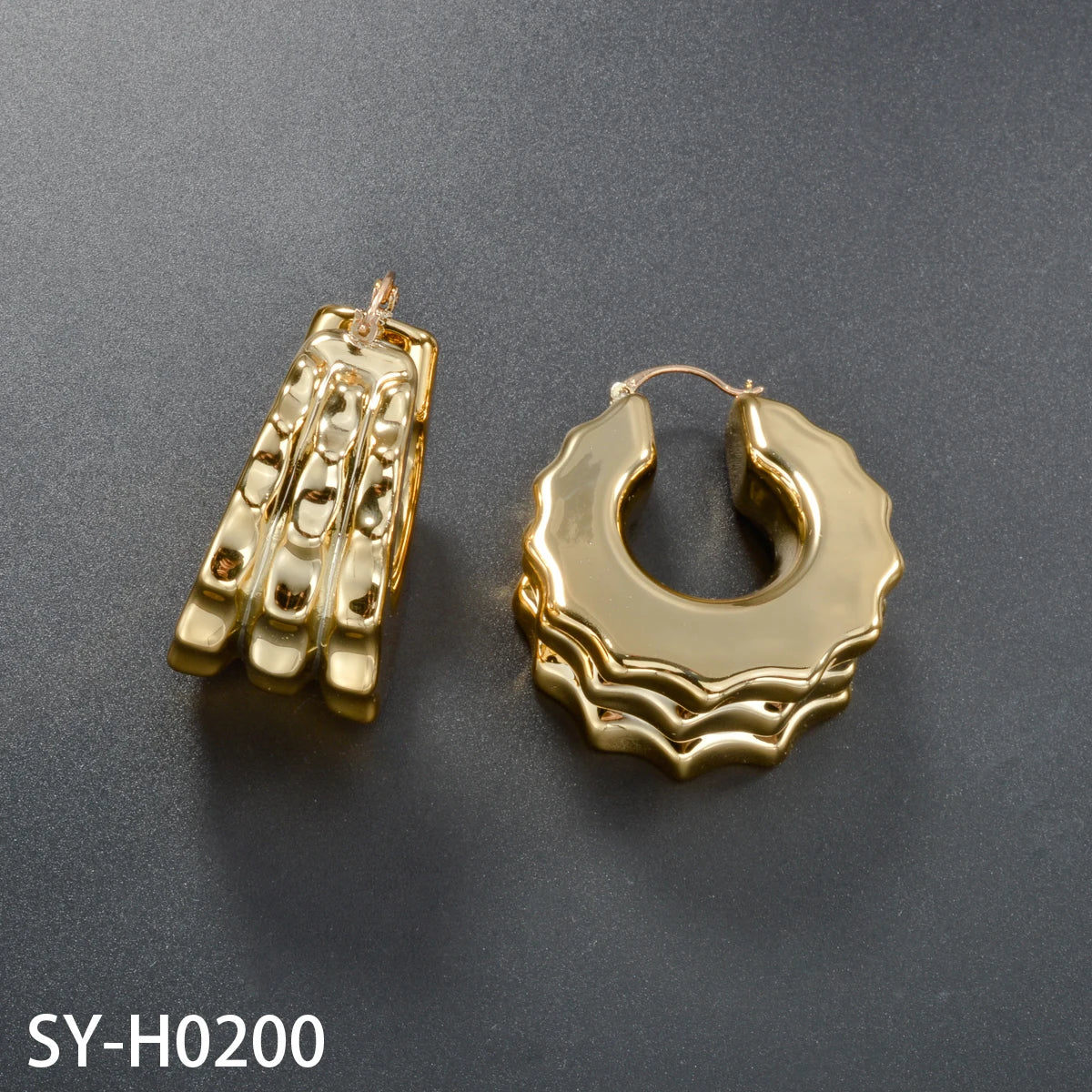 Maxy Hoop Earrings Girl's Gift Gold Plated Jewelry Sets Italian Ornaments Fashion Luxury Women Party Daily Wear