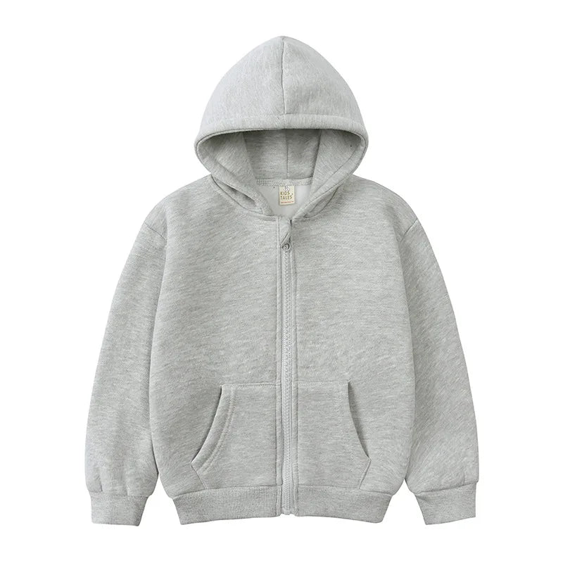 Maxy Children Hooded Tracksuits Suits Toddler Boys Girls Clothing Solid Plush Autumn Winter Sweatshirt Jacket Coats Sports Pants Set
