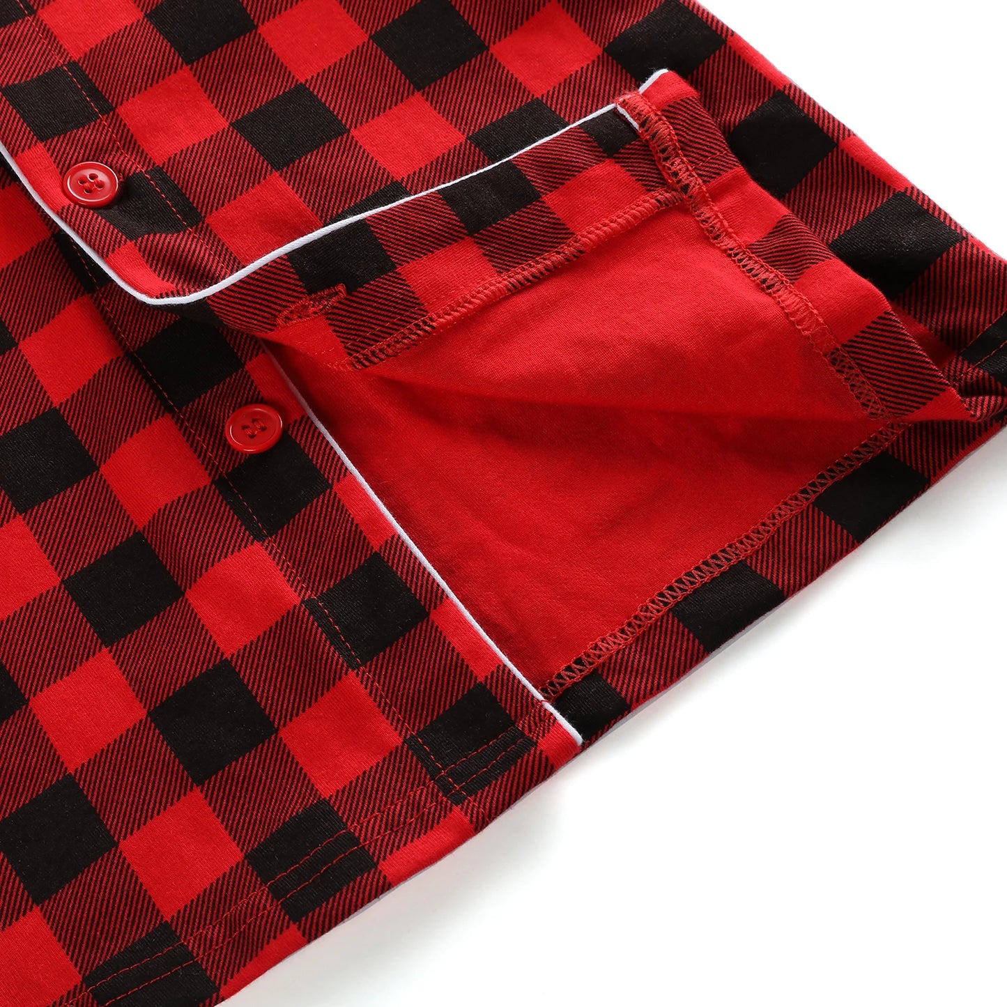 Babs pajamas red plaid cotton kids boy and girl family matching Christmas pyjamas sets