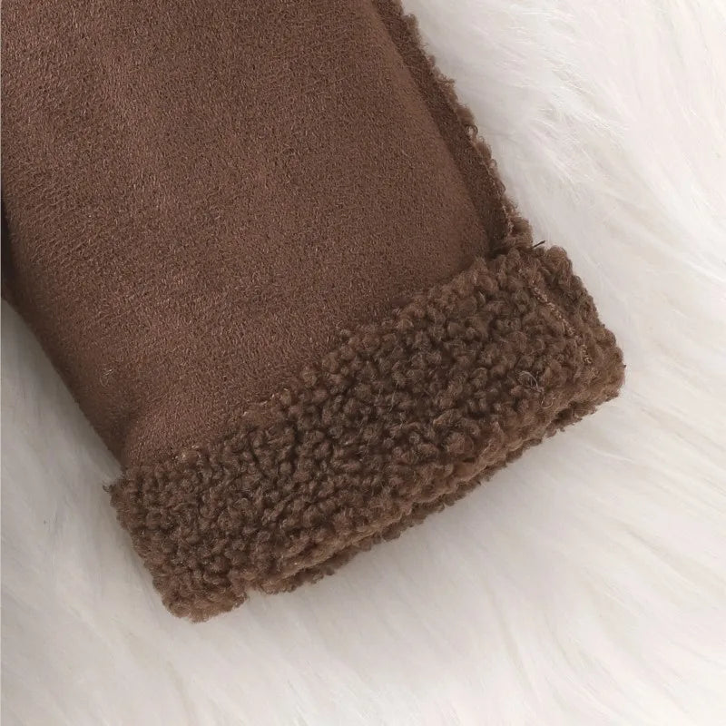 Maxy Fashion Baby Girl Boy Hooded Jacket Warm Fleece Inside Infant Toddler Child Faux Fur In One Coat Winter Autumn Baby Clothes 0-3Y