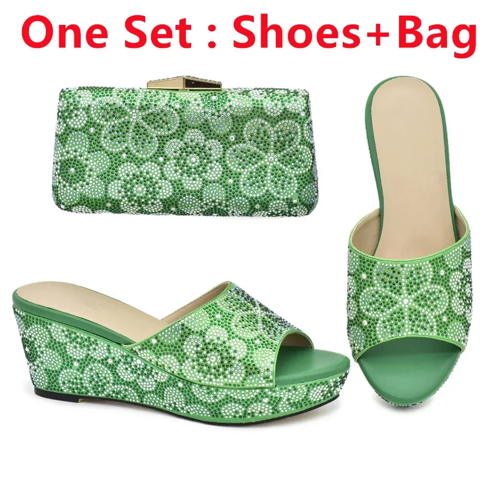 Maxy Fashion Shoe and Matching Bag for Nigeria Party Designer Shoes Women Luxury Wedges 2024 Women Italian African Party Pumps