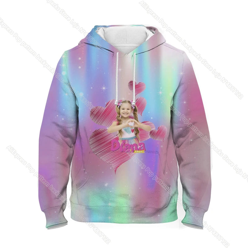 Maxy Kids Diana And Roma Show Clothes Hoody Sweatshirt Baby Girls Cartoon Toddler Boys Pullover Outerwear Children Casual Sweater