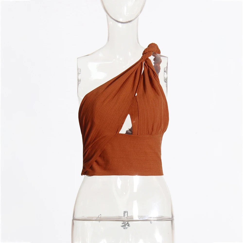 Maxy Sexy Folds Two Piece Sets for Women Diagonal Collar Sleeveless Tops High Waist Bodycon Skirts Slimming Set Female Fashion New