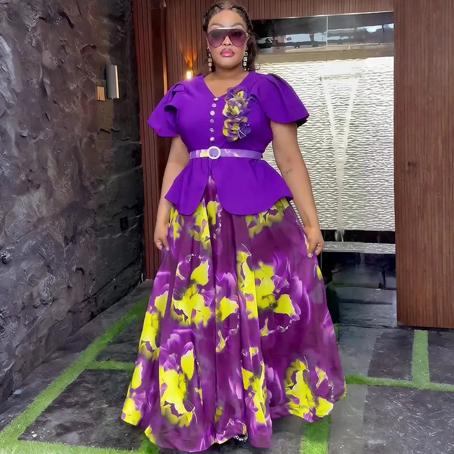 Maxy Party Dresses for Women New Fashion Dashiki Ankara Wedding Evening Gown Elegant Turkey Muslim Maxy Dress