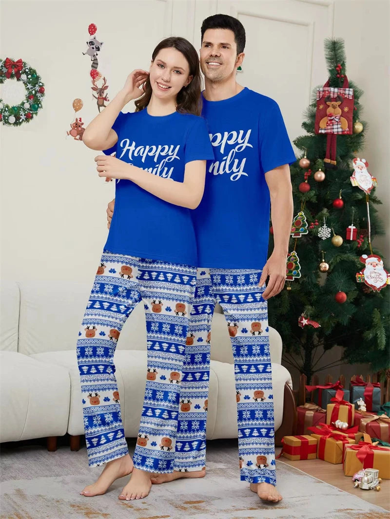 Maxy Short Sleeve Christmas Family Matching Pajamas Sets Xmas Daddy Mommy and Me Pj's Clothes Father Mother Kids Baby Sleepwear 2024