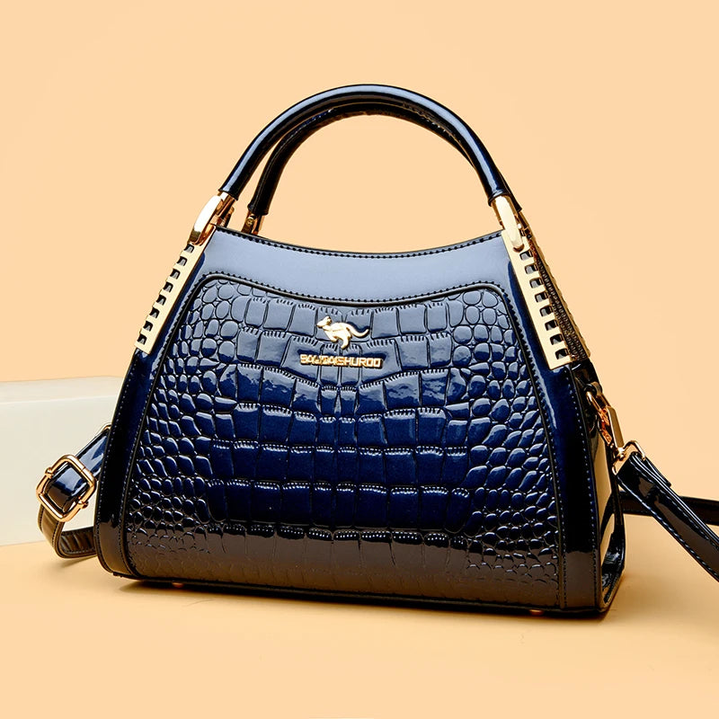 Maxy High Quality Patent Leather Three Layers Women Shoulder Bags Luxury Designer Messenger Casual Tote Bag Large Capacity Hand bags