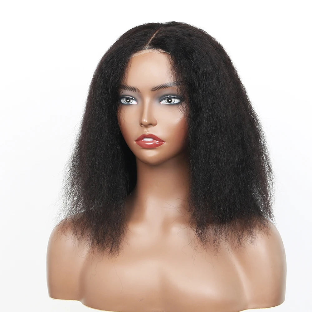 Maxy 6x4 Glueless Wig Human Hair Ready to Wear and Go Prep lucked Pre Cut Brazilian Yaki Kinky Straight Human Hair Wigs For Women 100%