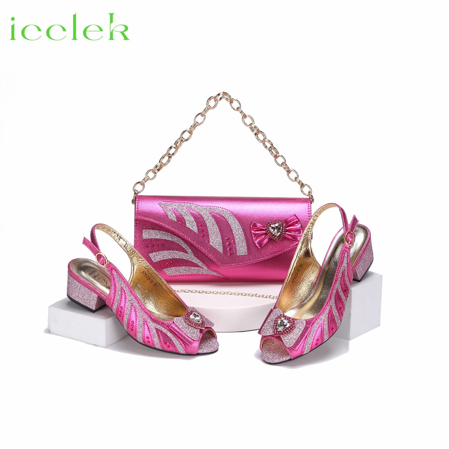 Maxy New Arrival Elegant Style Color Low Heels Nigeria Popular Design African Ladies Shoes and Bag Set-