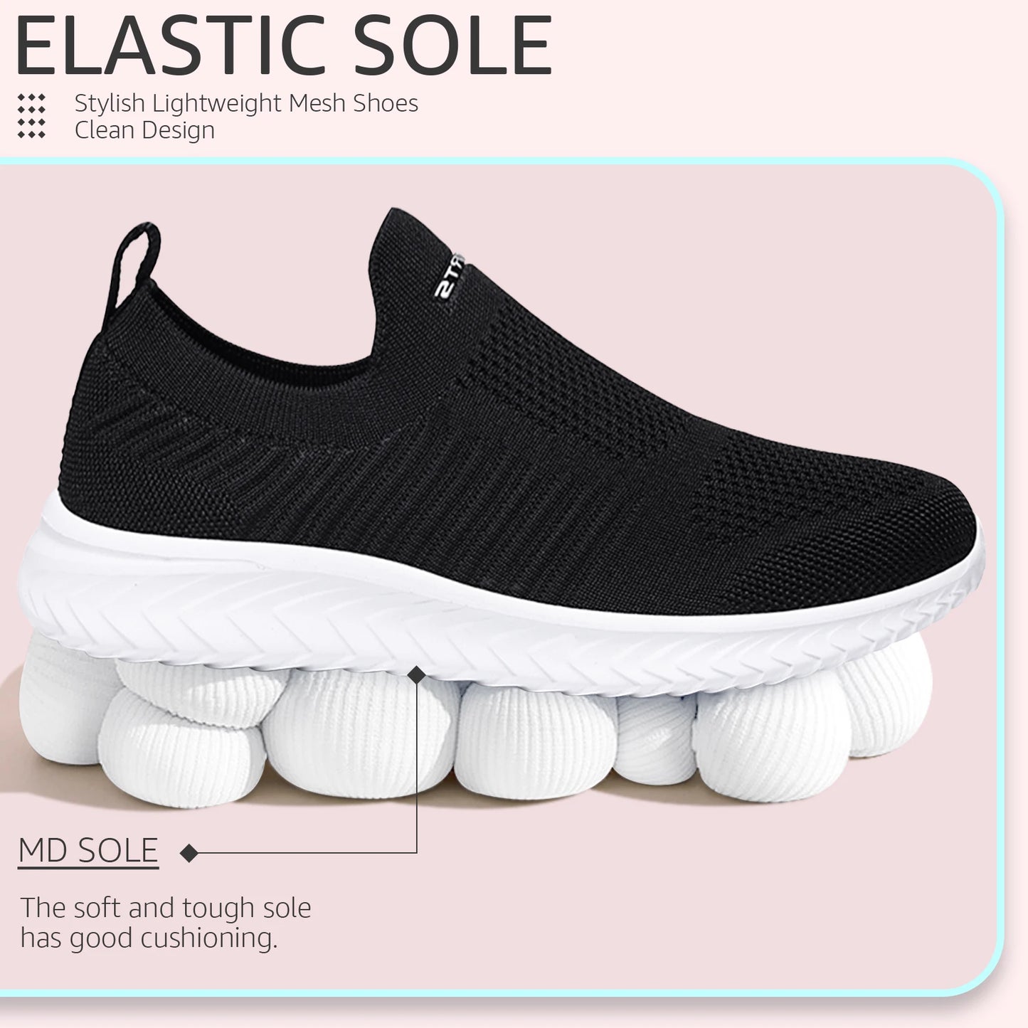 Maxy Women's Running Shoes Women's Lightweight Slip On Walking Running Shoes Athletic Sneakers
