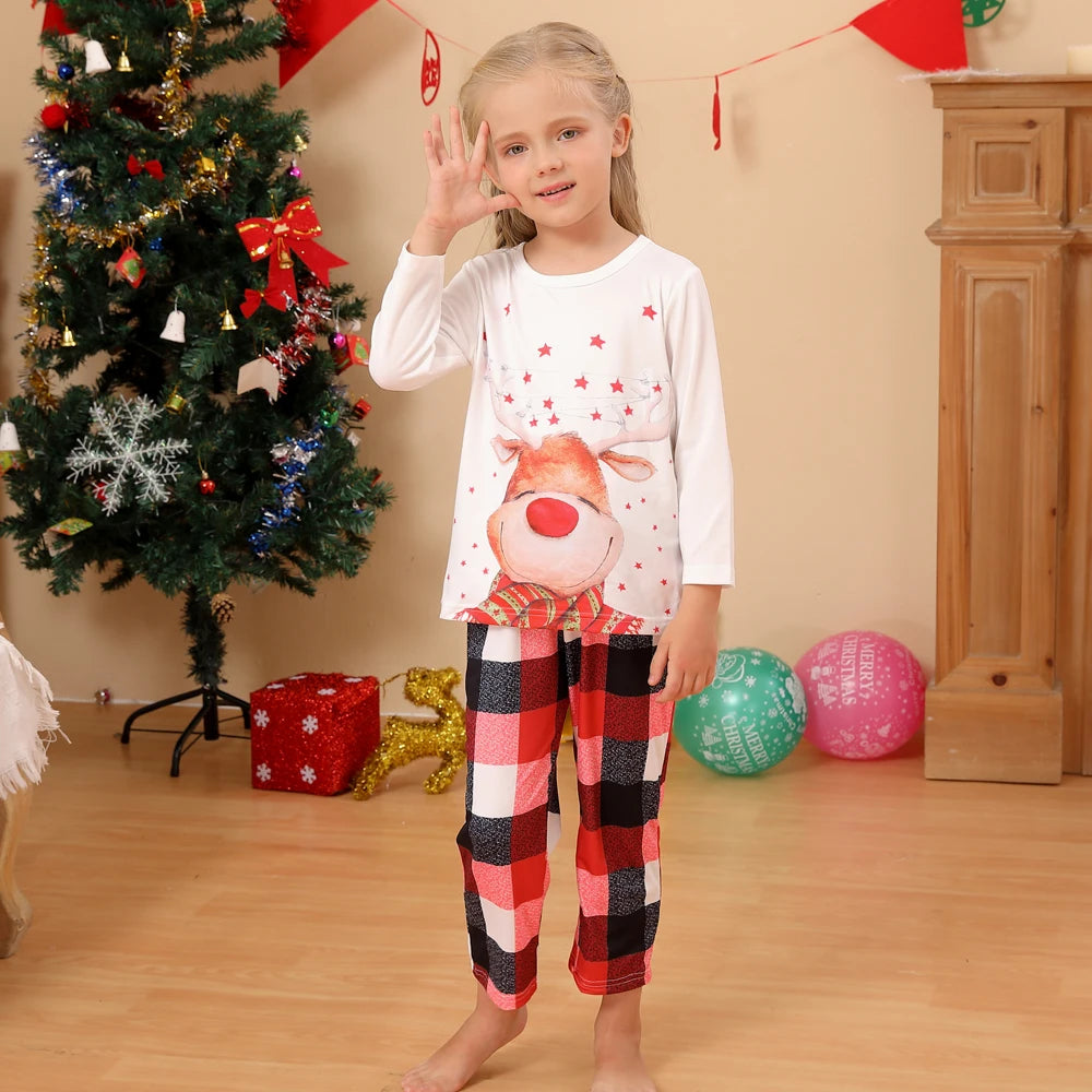 New Family Christmas Matching Outfits Cute Maxy Print Adults Kids Pajamas Set Baby Romper Dog Scarf Xmas Family Look Pyjamas