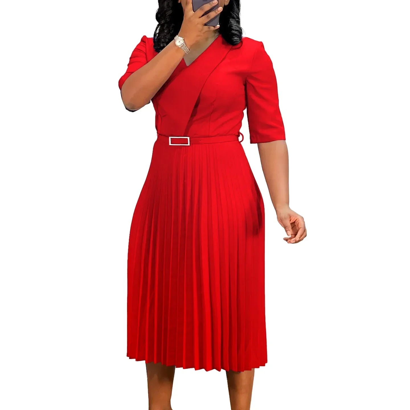 Amay Dresses for Women Elegant Dashiki Autumn Spring Midi Dress Ladies Traditional African Clothing Fairy Dresses