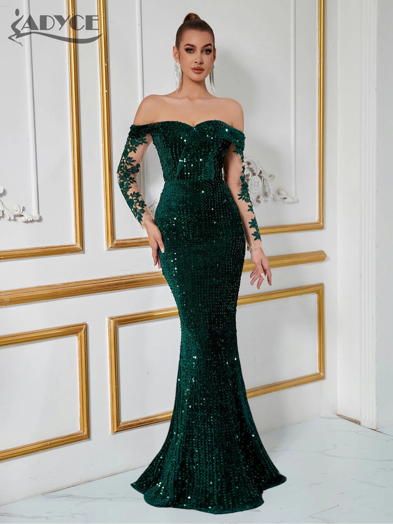 Babs New Fashion Summer Women Long Sleeve Embroidered Backless Elegant Party Dress with Off Shoulder Evening Dresses