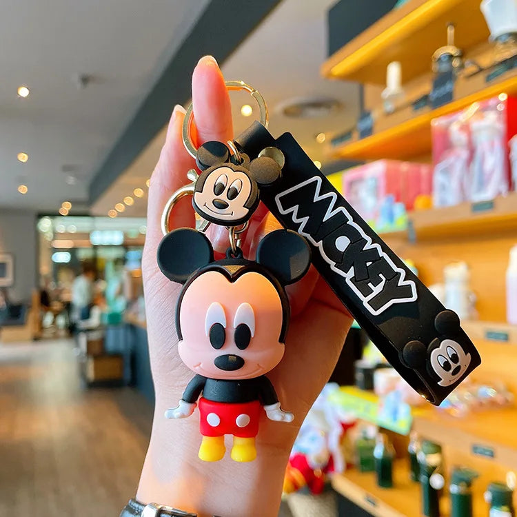 Maxy Anime Disney Figure Villain Maleficent The Evil Queen Cruella Silicone Keychain Bag Key Ring Pendant Children Toy Birthday Gifts