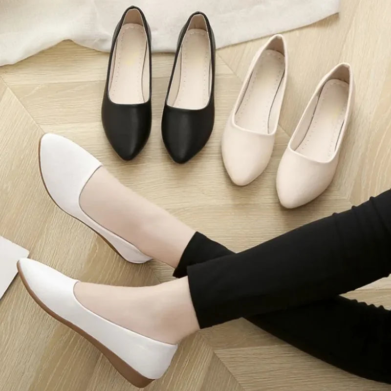 Maxy New women's shoes pointed toe flat soft sole casual women's shoes