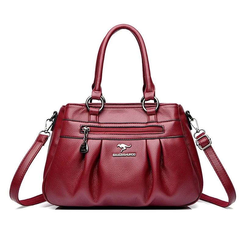 Maxy Three Layers Luxury Casual Tote Women Bag High Quality Leather Ladies Hand Bags for Women Big Shoulder Crossbody Bags Sac A Main