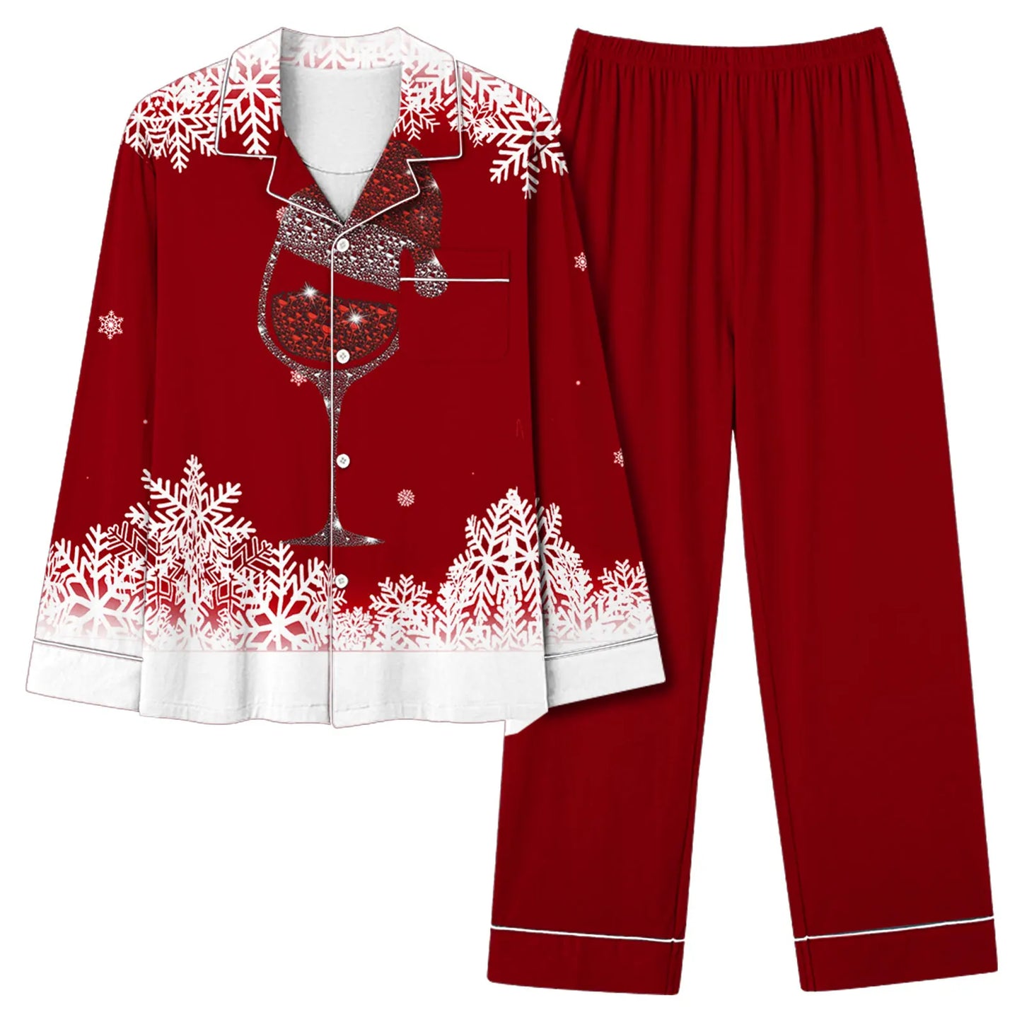 Sets Womens 2 Piece Christmas Printed Tops And Solid Color Pantalones Festival Dress Up Pajamas Suits Fashion Comfortable Casual